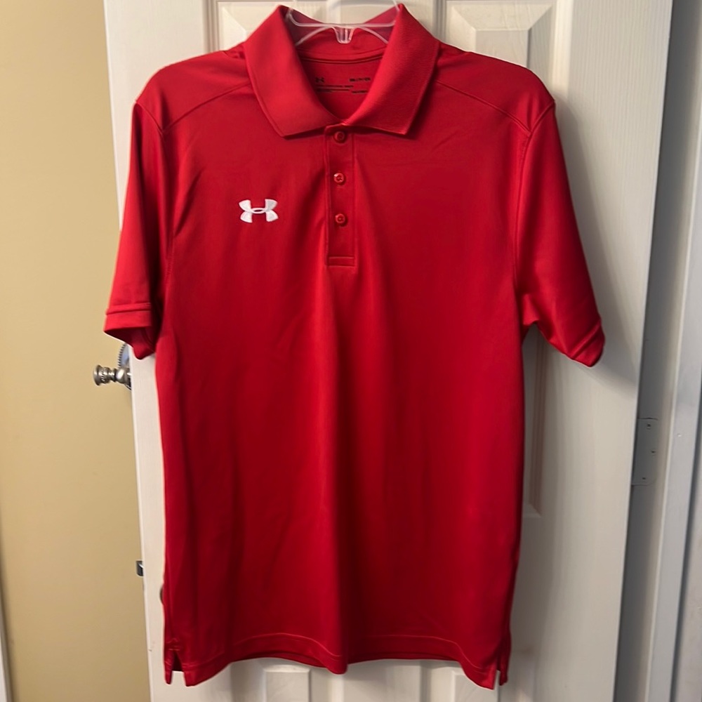 Under Armour mens button up polo, size Small.